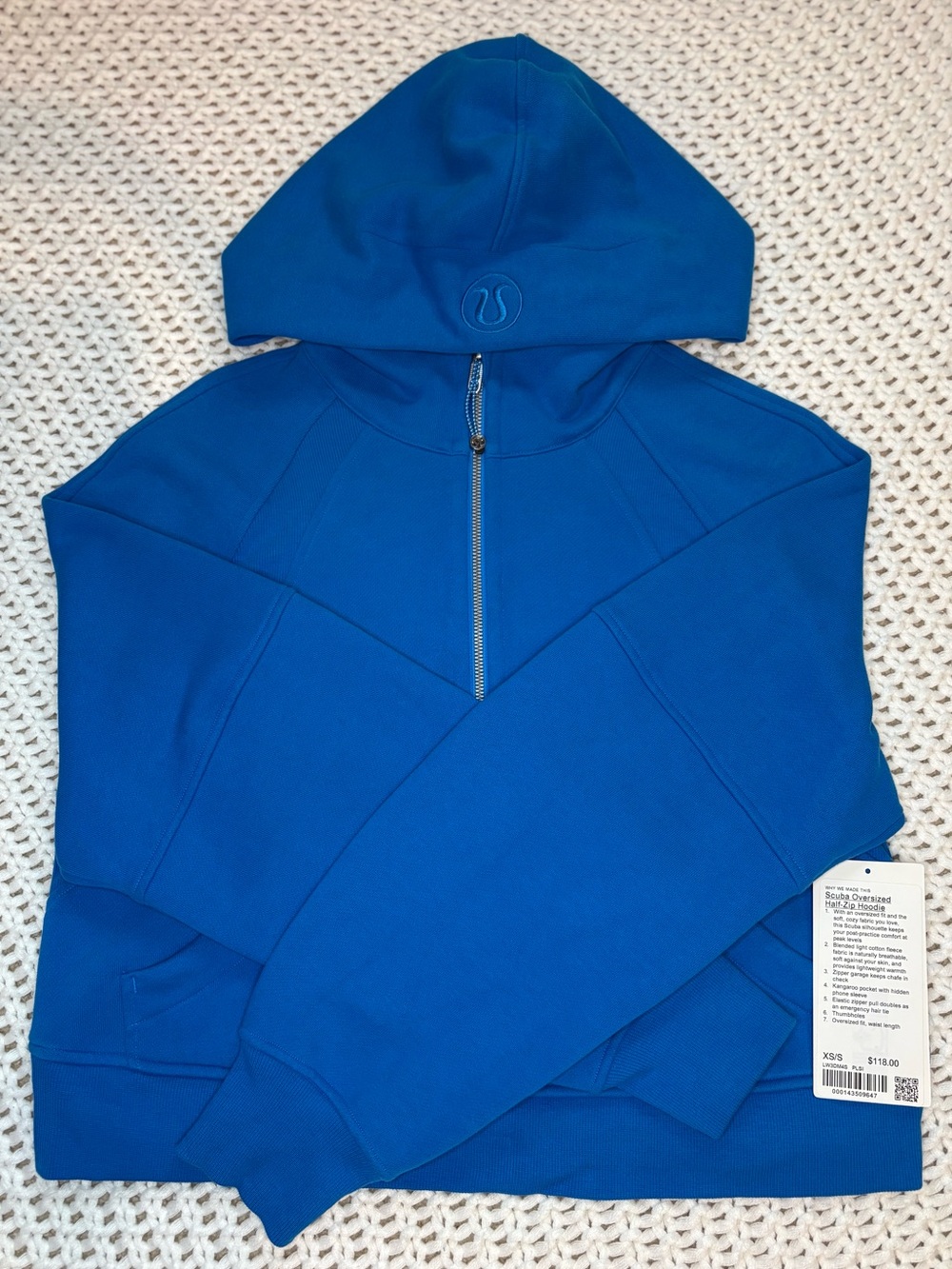 RARE! lululemon poolside scuba oversized half zip hoodie size xs/s